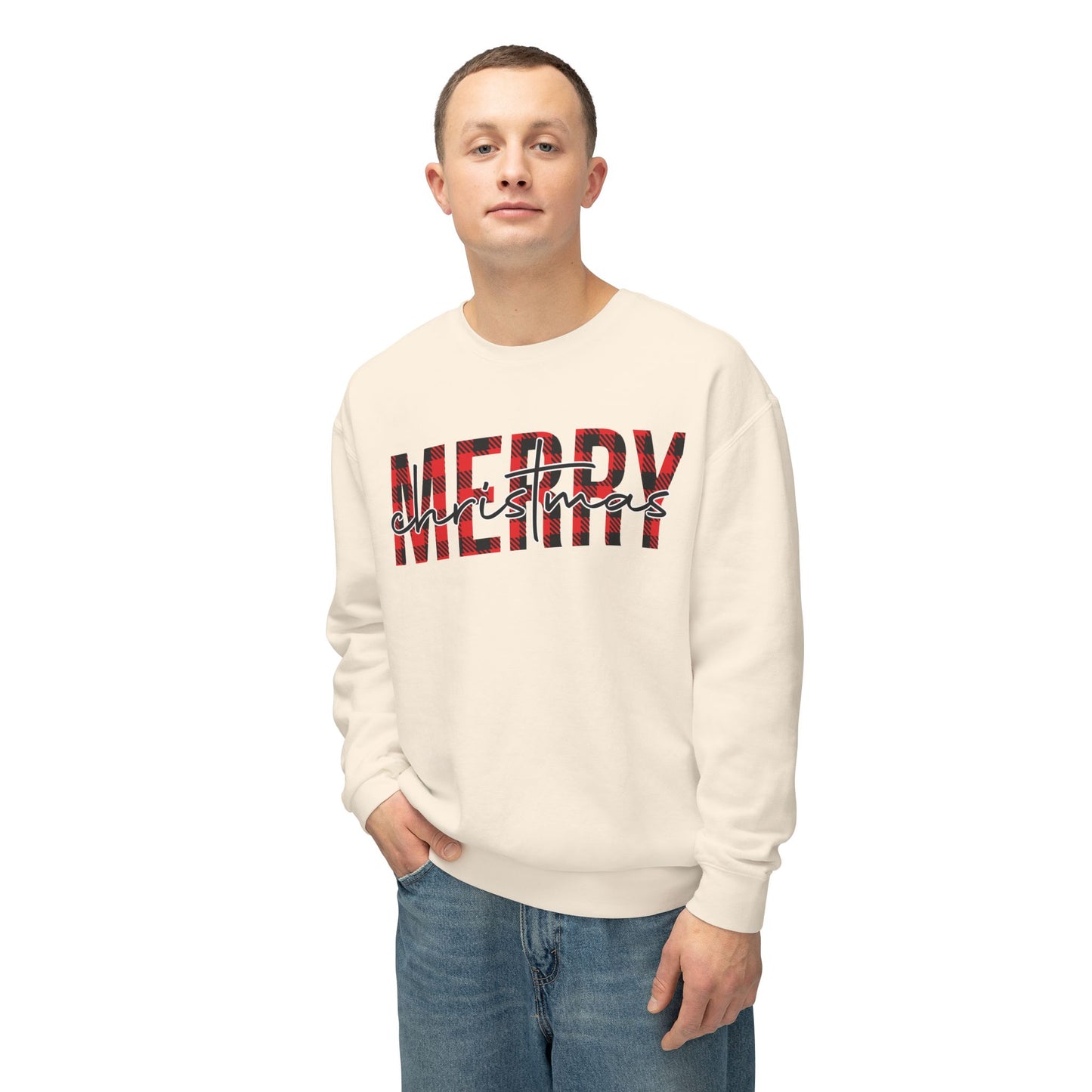 Merry Christmas Unisex Lightweight Crewneck Sweatshirt