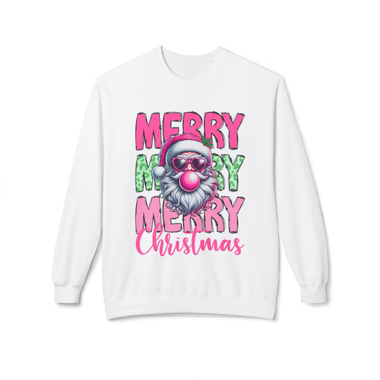 Merry Christmas Fleece Crewneck Sweatshirt