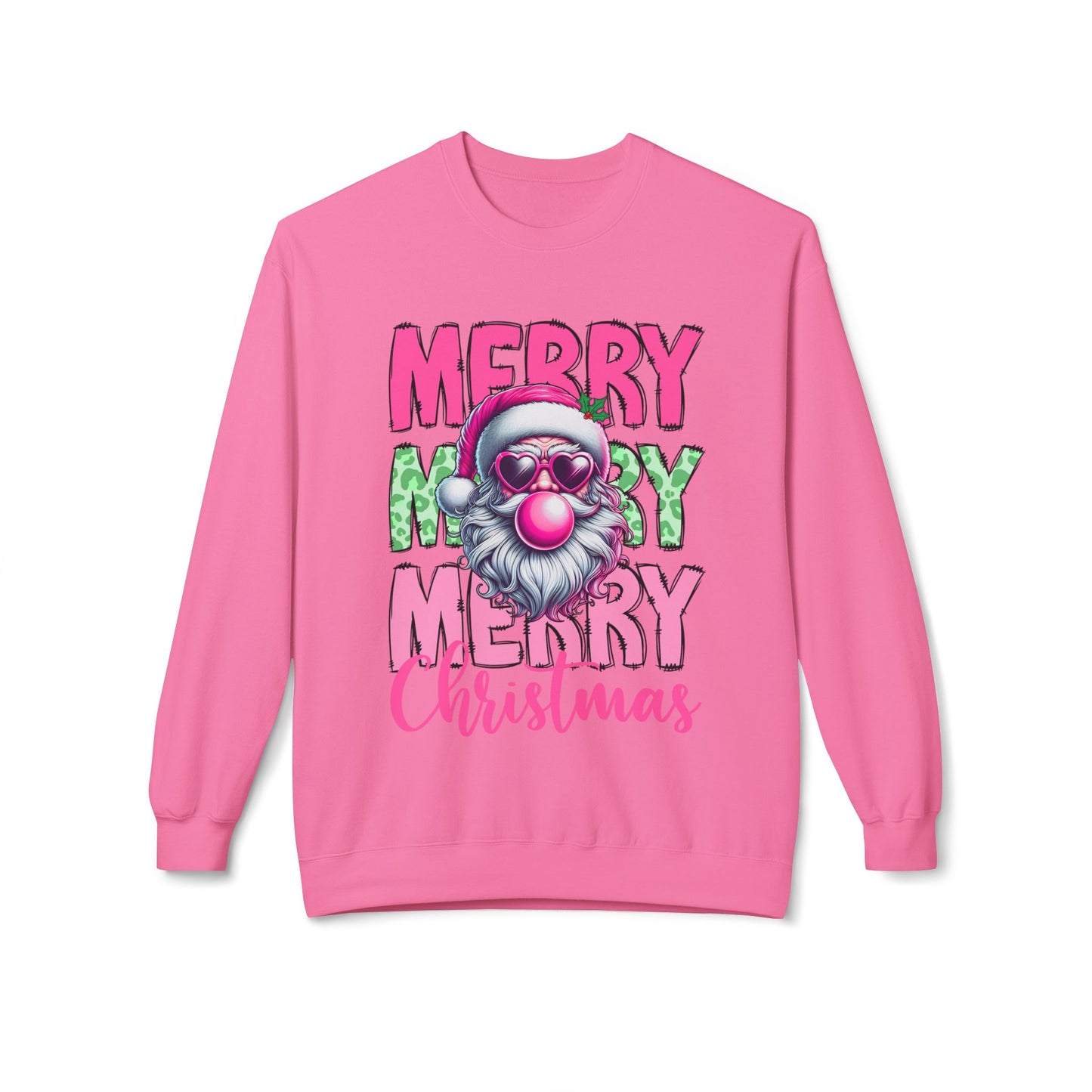 Merry Christmas Fleece Crewneck Sweatshirt