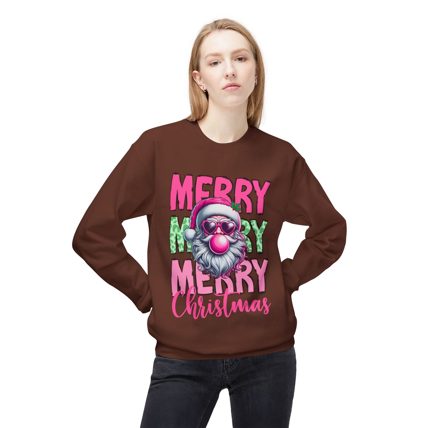 Merry Christmas Fleece Crewneck Sweatshirt