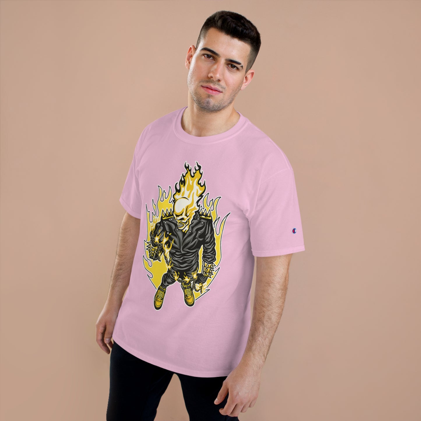 Flaming Skull Champion T-Shirt