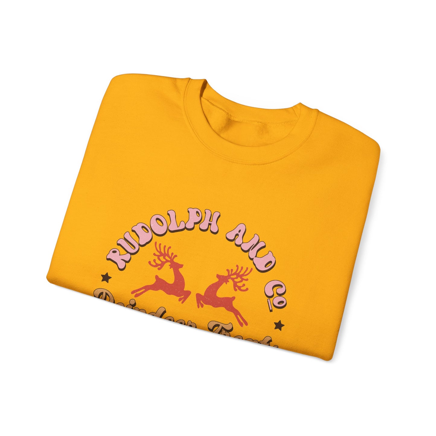 Christmas Crewneck Sweatshirt - Rudolph & Santa's Reindeer Treats Design