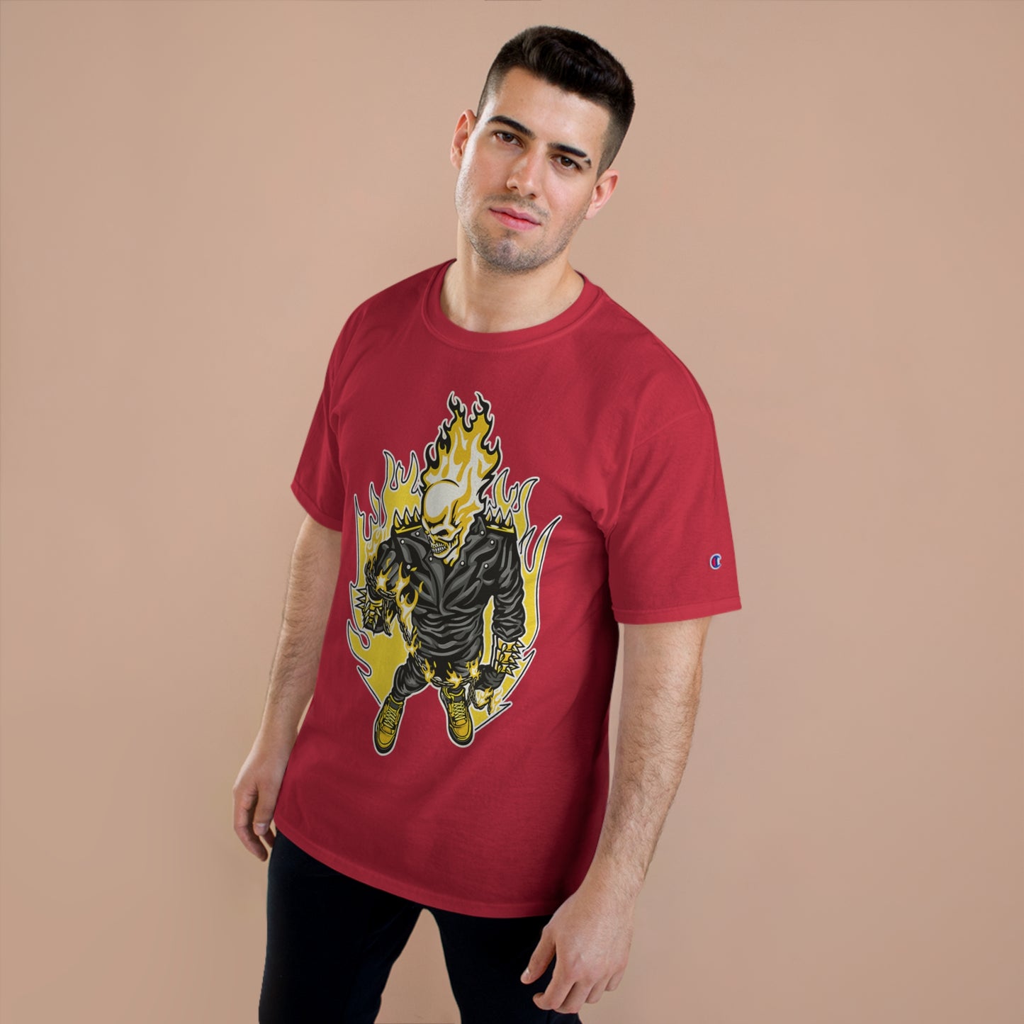 Flaming Skull Champion T-Shirt