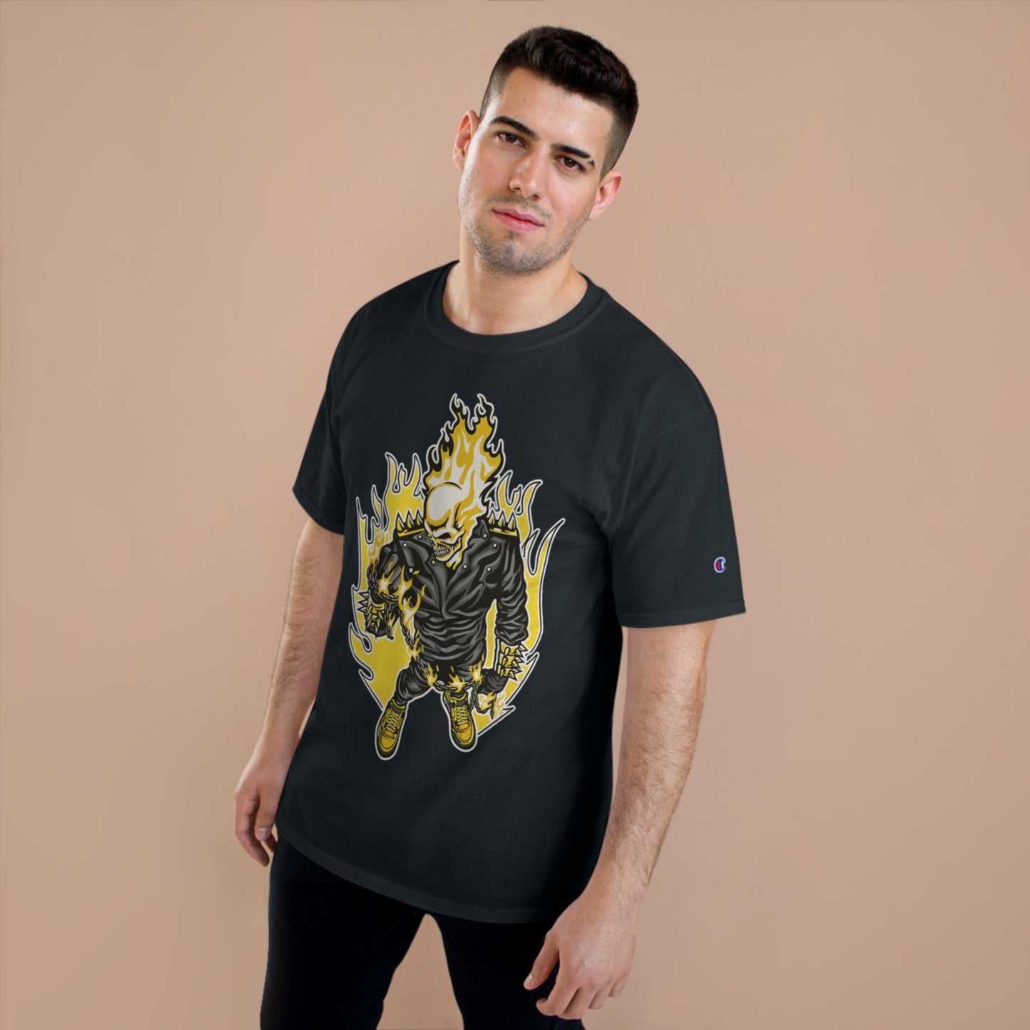Flaming Skull Champion T-Shirt