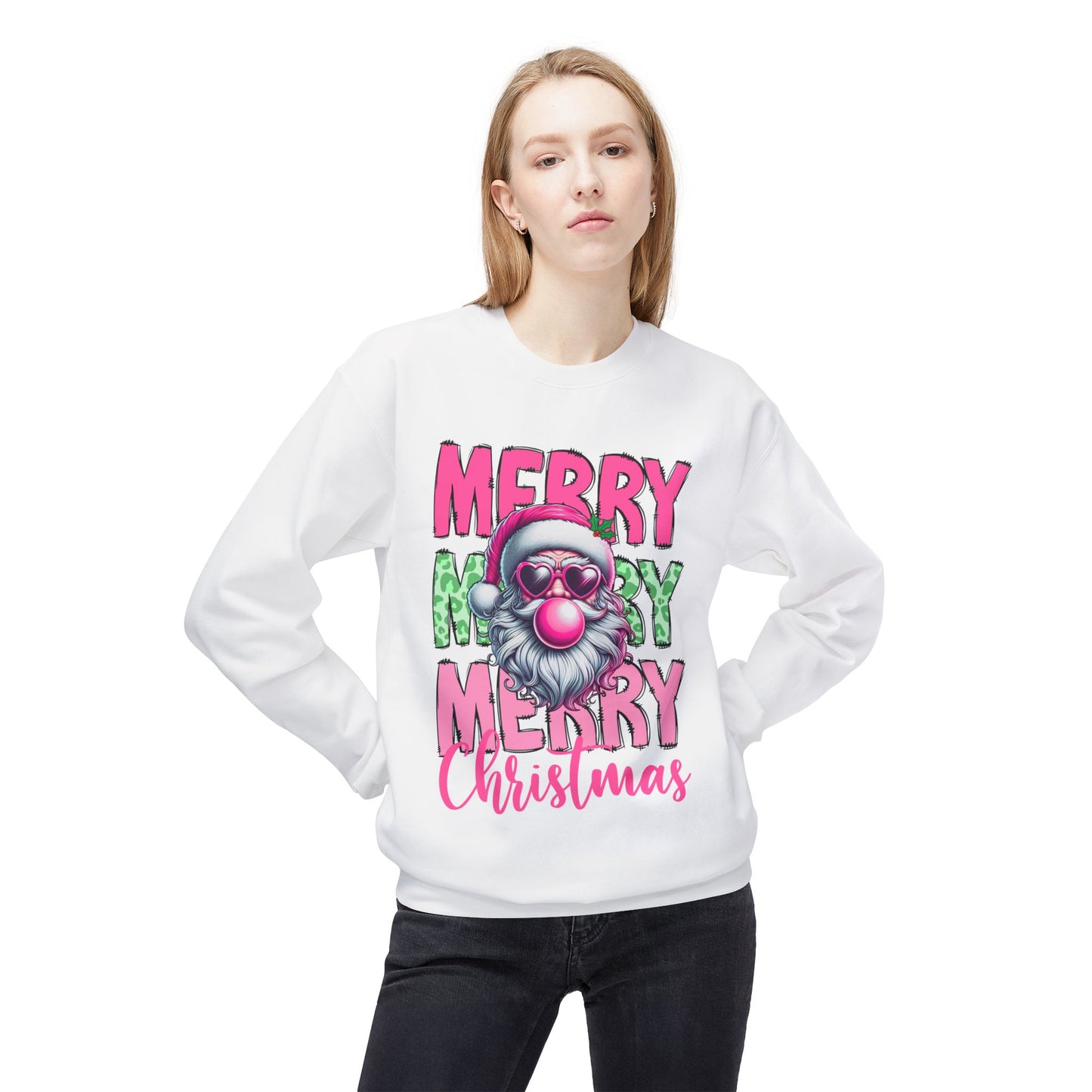 Merry Christmas Fleece Crewneck Sweatshirt