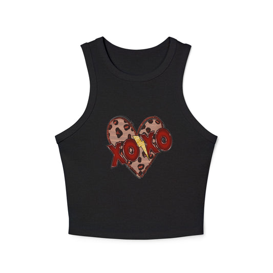Xoxo Heart Micro Rib Racer Tank Top