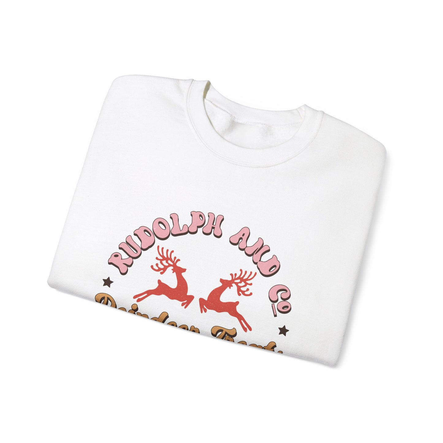 Christmas Crewneck Sweatshirt - Rudolph & Santa's Reindeer Treats Design